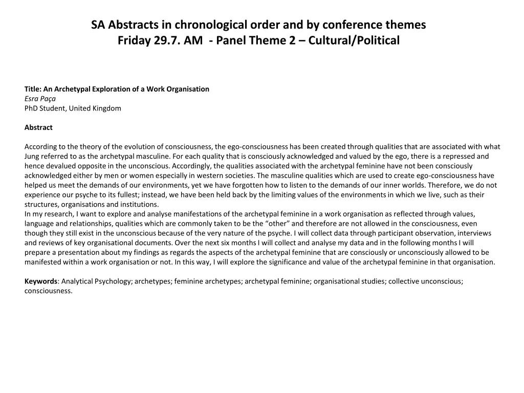 sa abstracts in chronological order 25