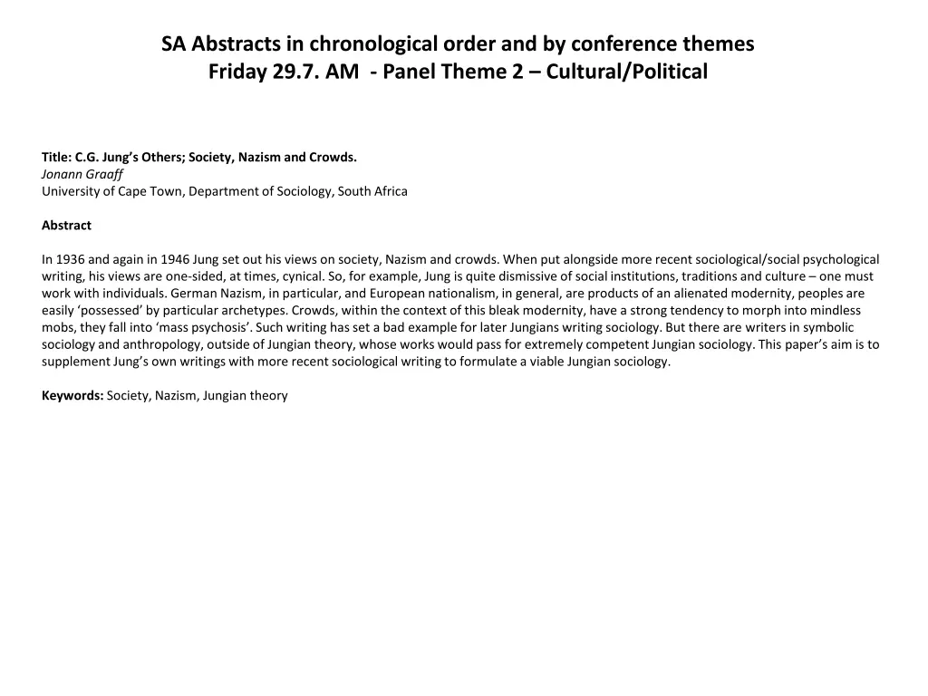 sa abstracts in chronological order 26