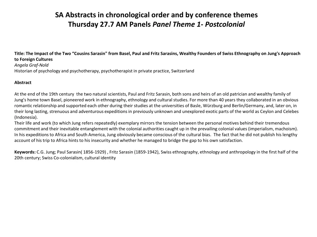 sa abstracts in chronological order 27