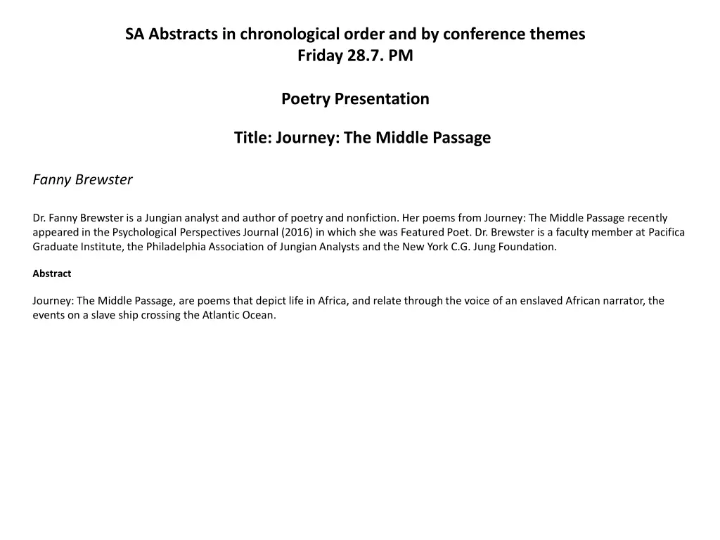 sa abstracts in chronological order 28