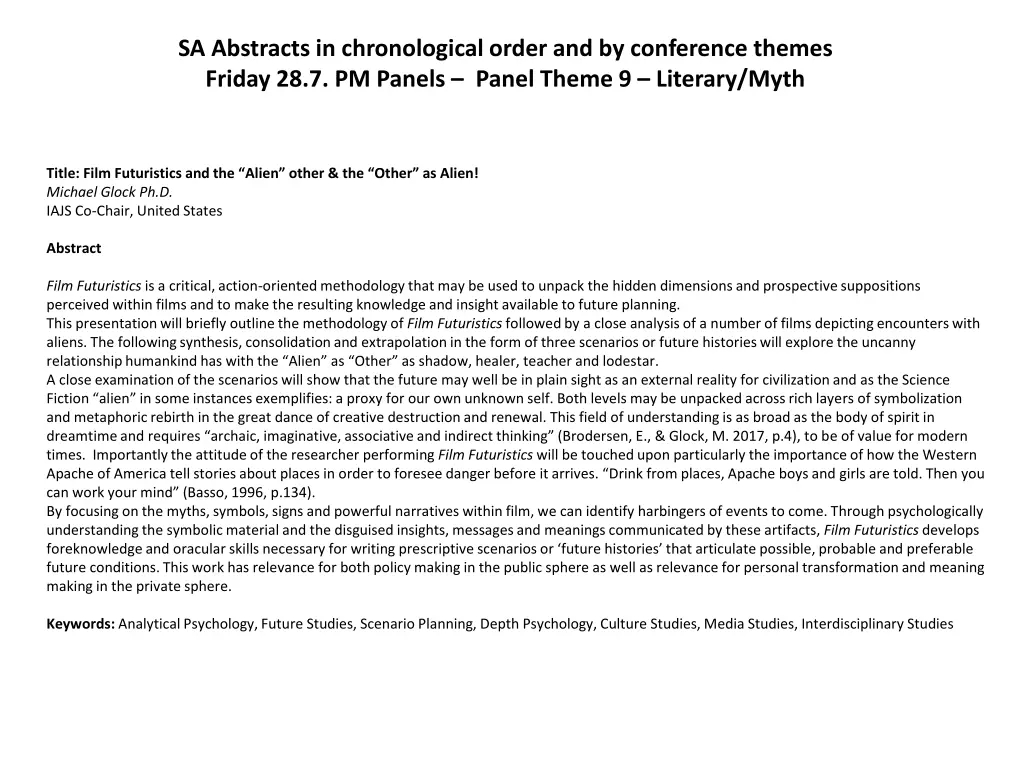 sa abstracts in chronological order 30