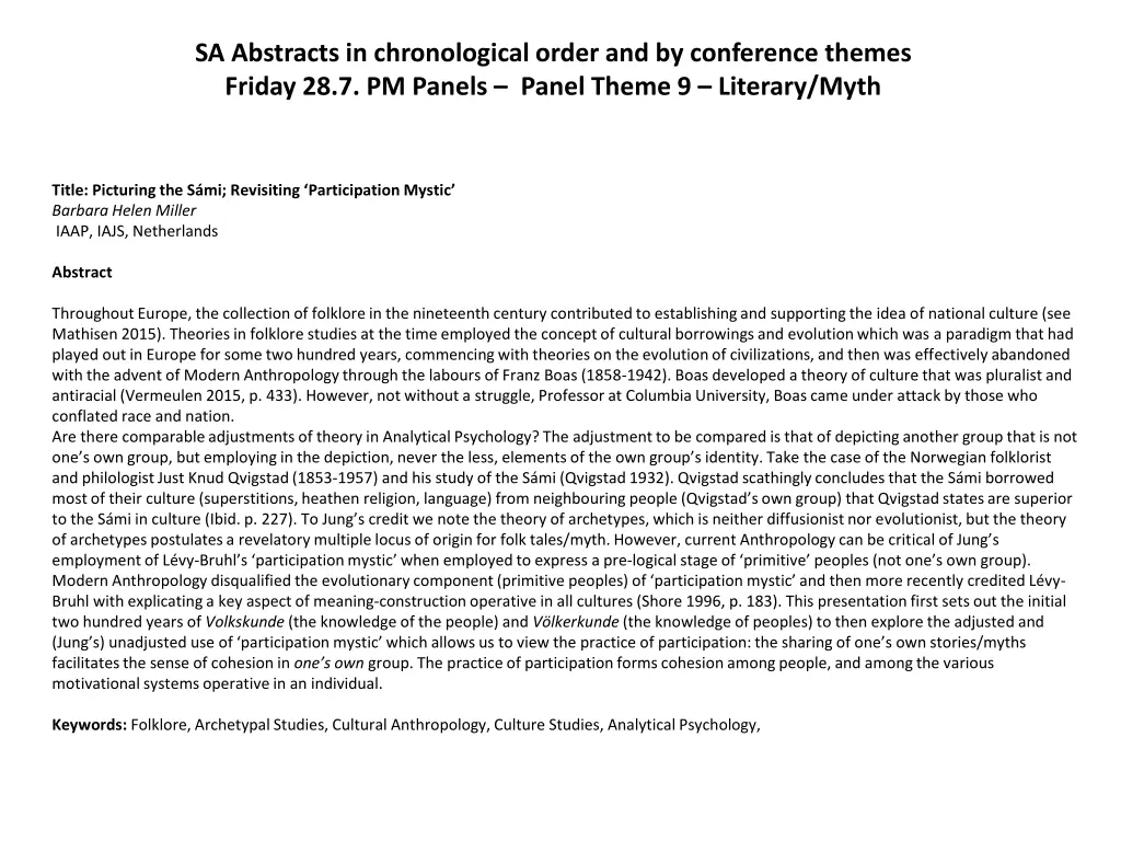 sa abstracts in chronological order 31