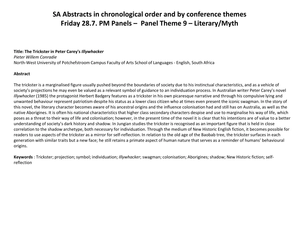 sa abstracts in chronological order 32