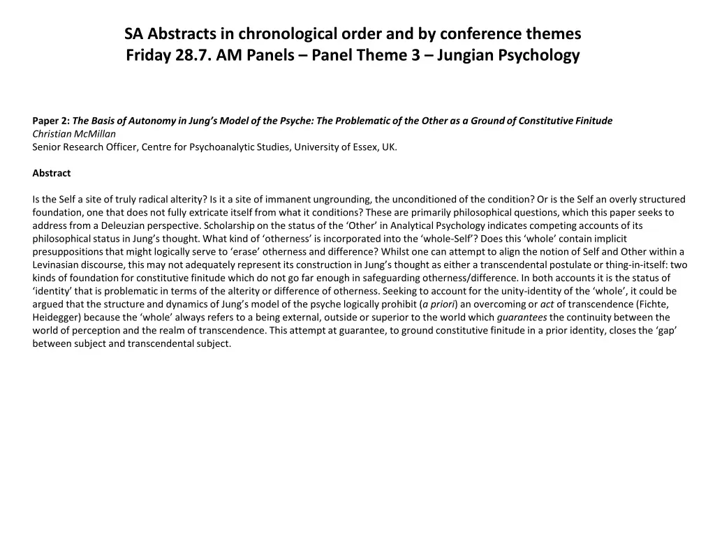 sa abstracts in chronological order 37