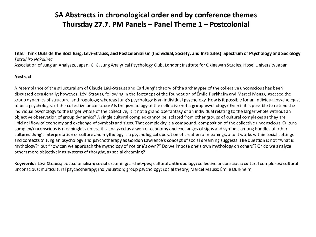 sa abstracts in chronological order 5