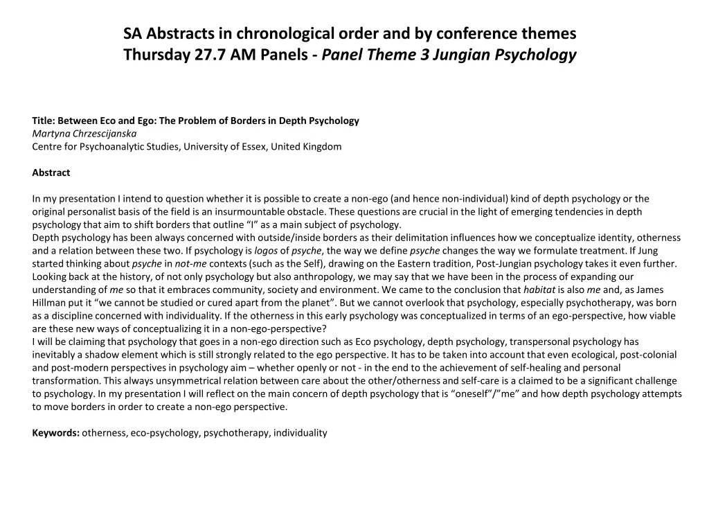 sa abstracts in chronological order 8