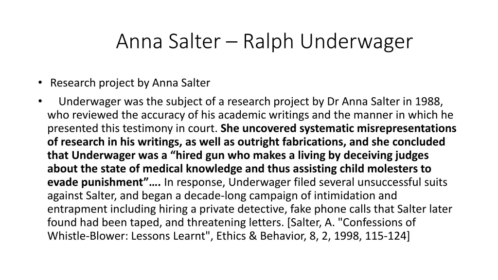 anna salter ralph underwager