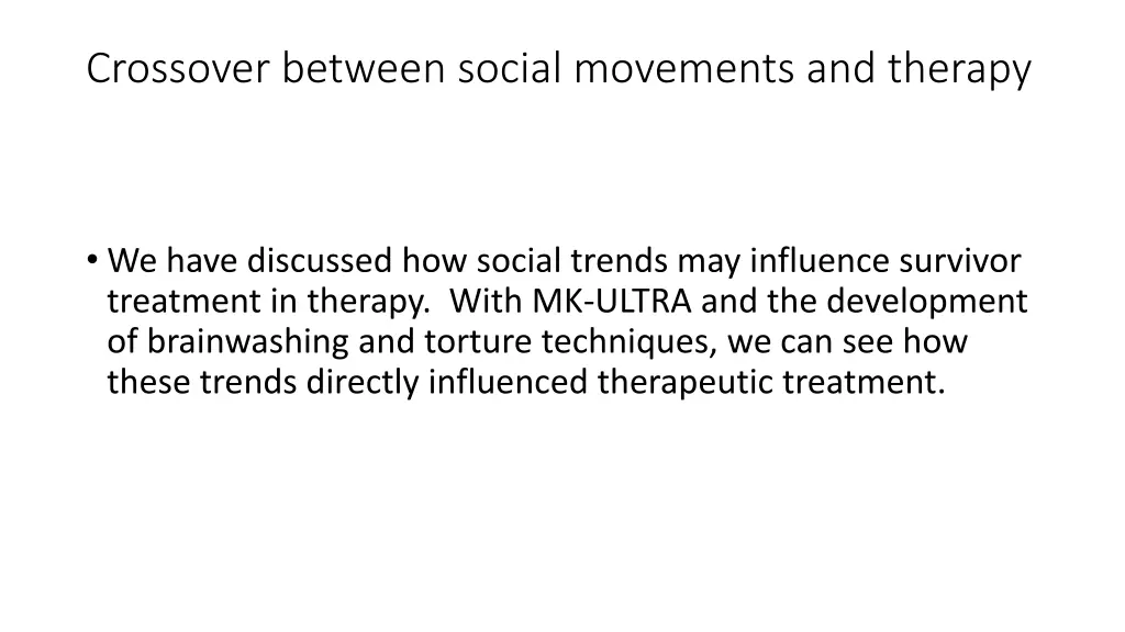 crossover between social movements and therapy