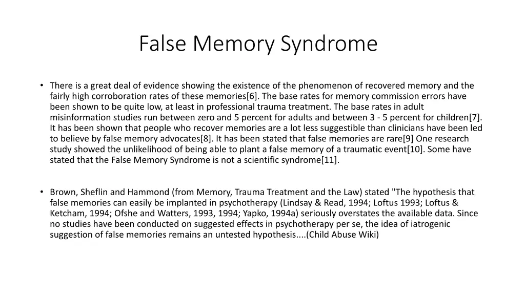 false memory syndrome 1