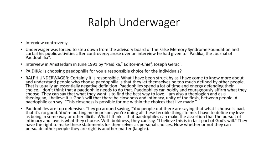 ralph underwager 3