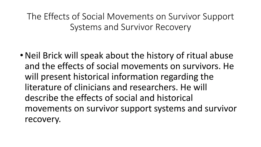 the effects of social movements on survivor