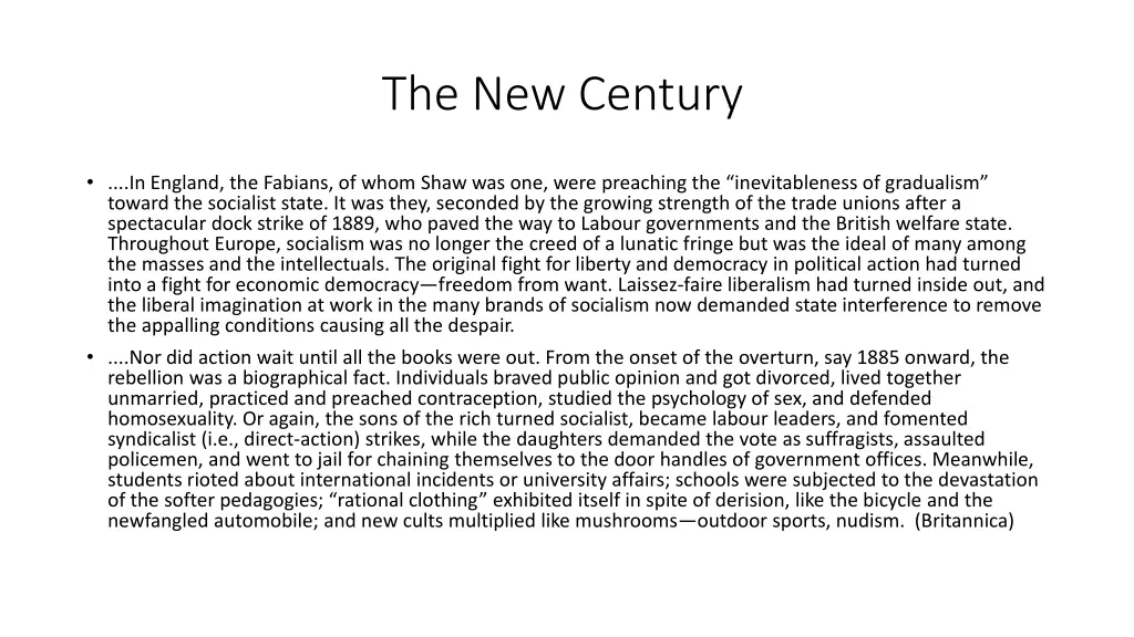 the new century