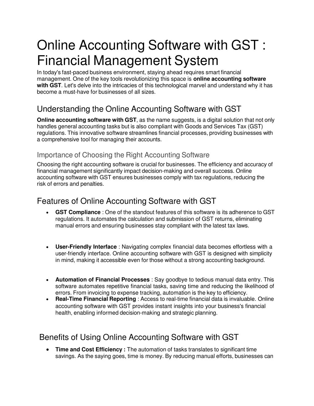 online accounting software with gst financial