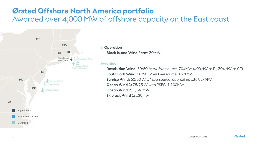 rsted offshore north america portfolio awarded