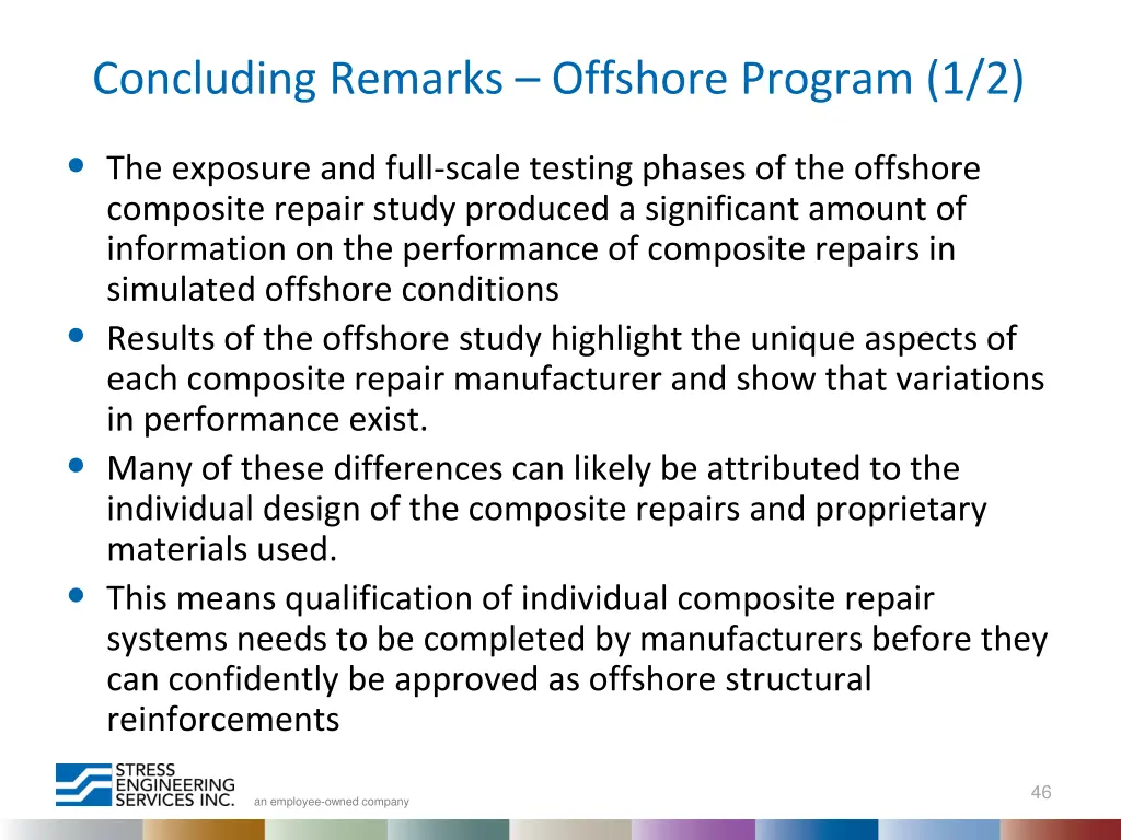 concluding remarks offshore program 1 2