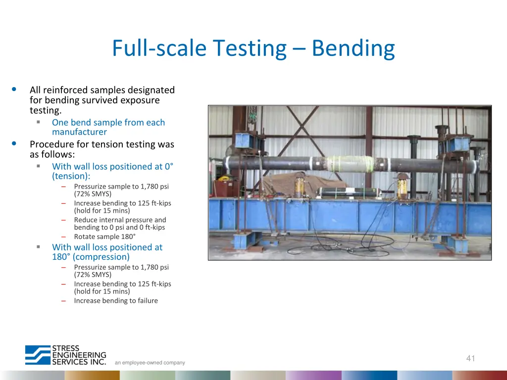 full scale testing bending