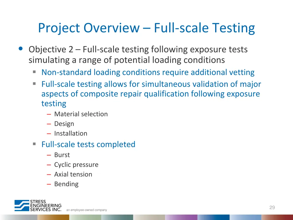 project overview full scale testing