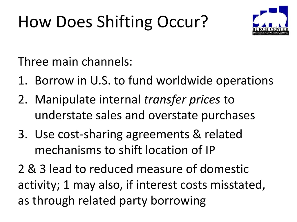 how does shifting occur