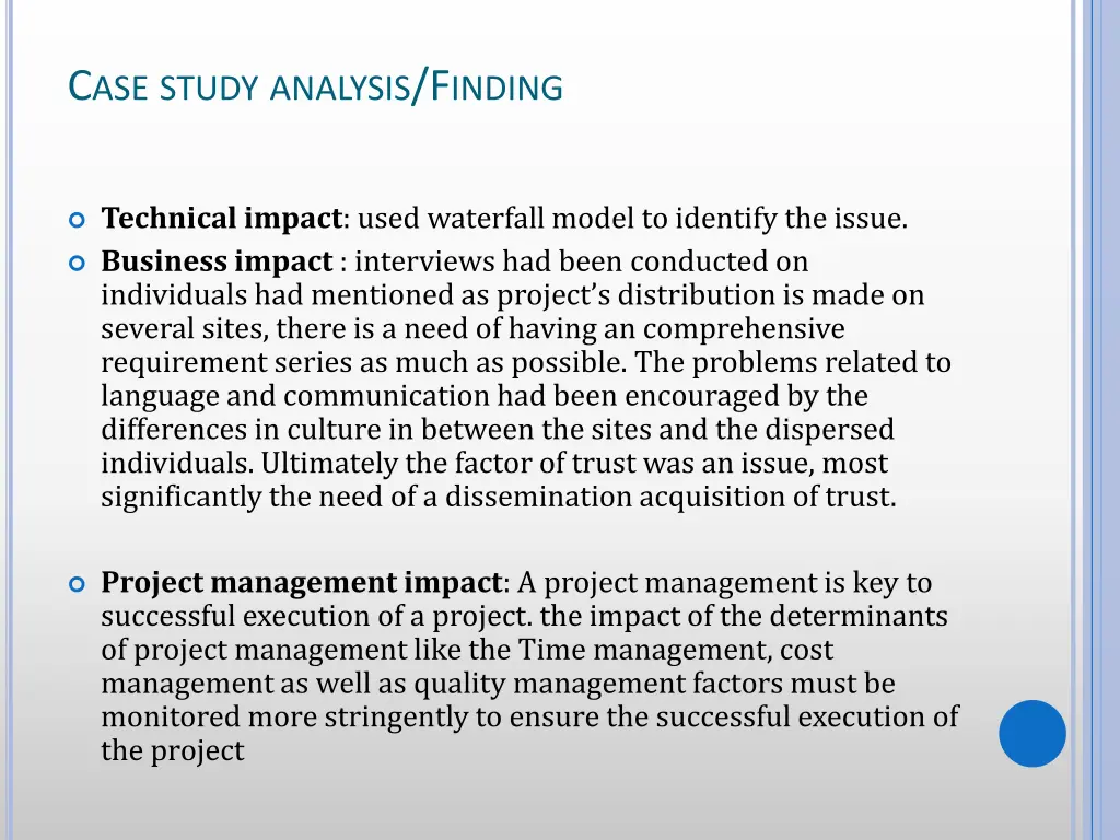 c ase study analysis f inding