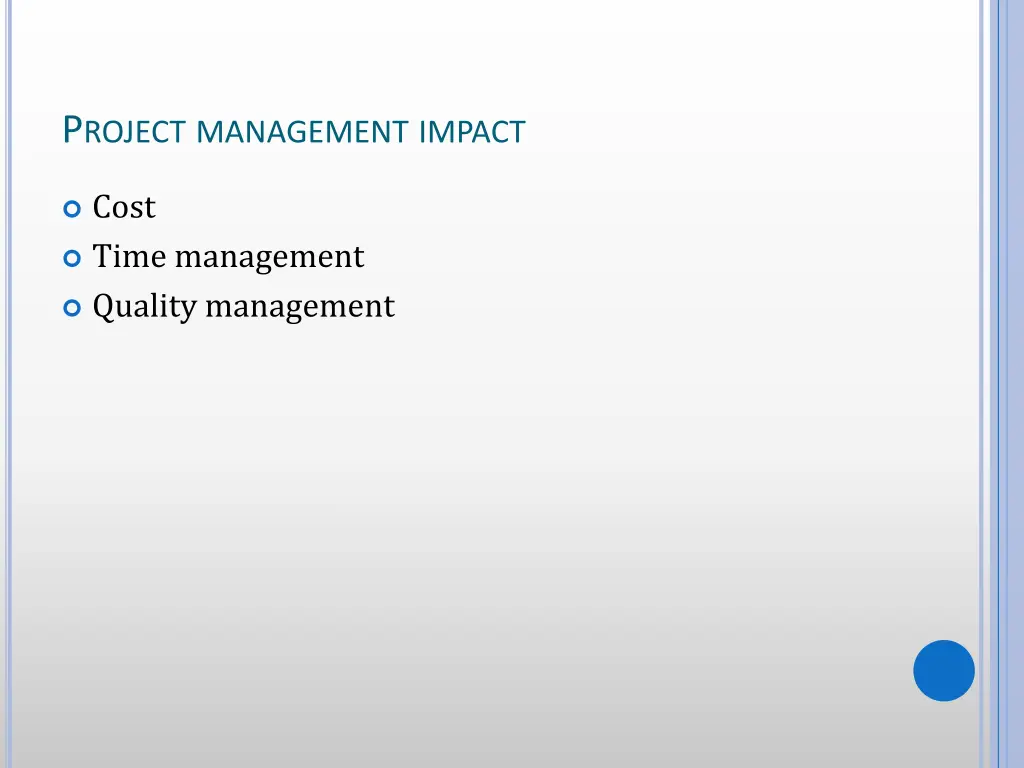 p roject management impact