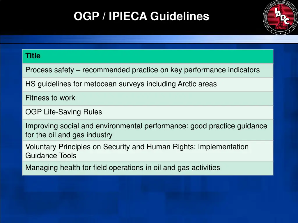 ogp ipieca guidelines