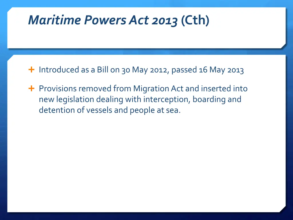 maritime powers act 2013 cth