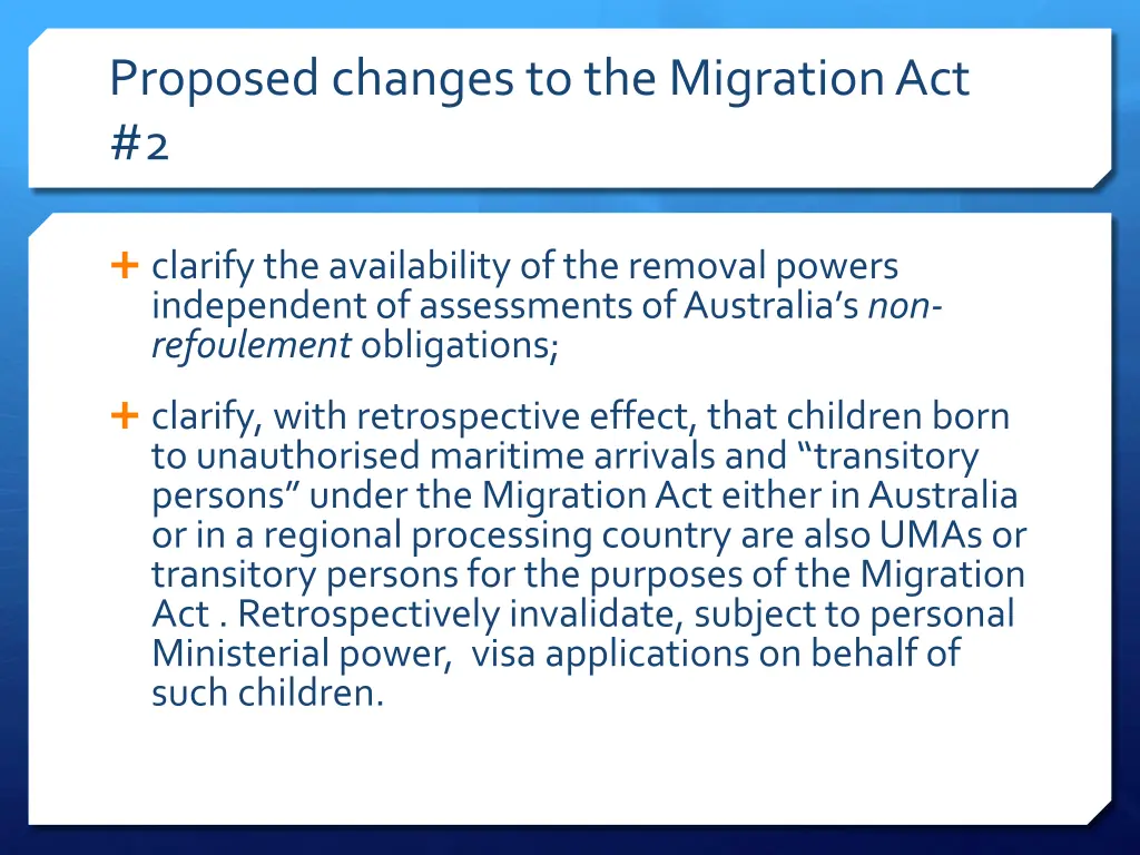 proposed changes to the migration act 2