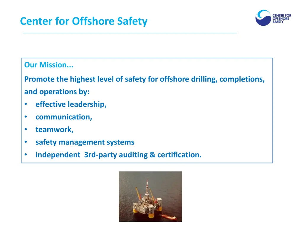 center for offshore safety