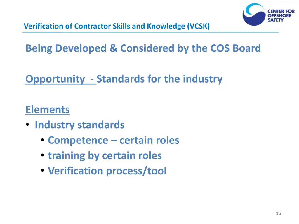 verification of contractor skills and knowledge