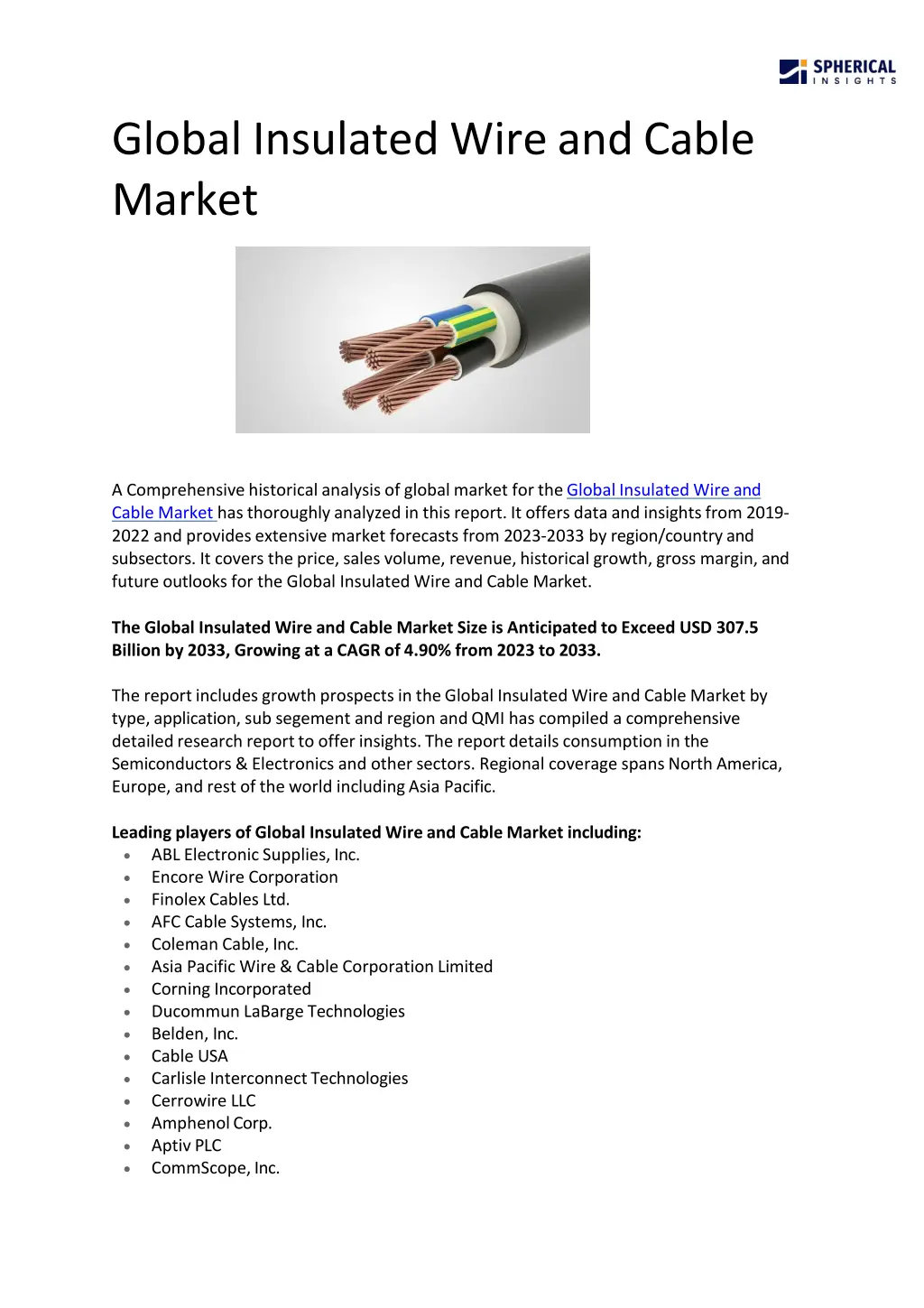 global insulated wireandcable market