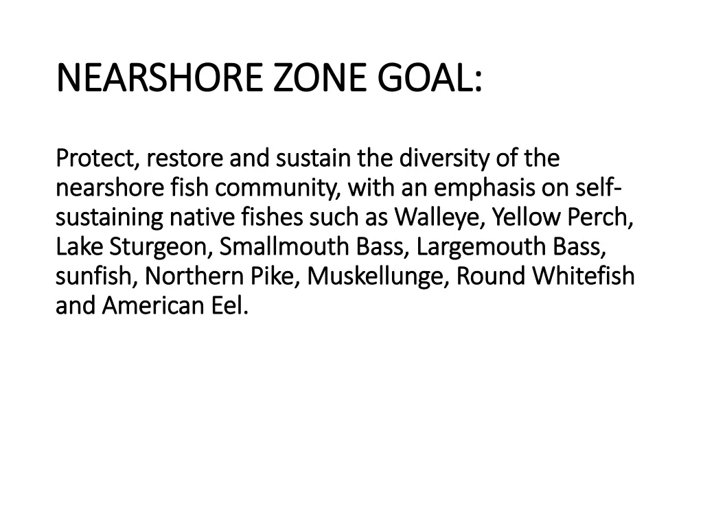 nearshore zone goal nearshore zone goal