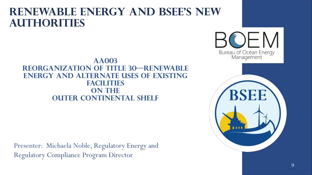 renewable energy and bsee s new authorities