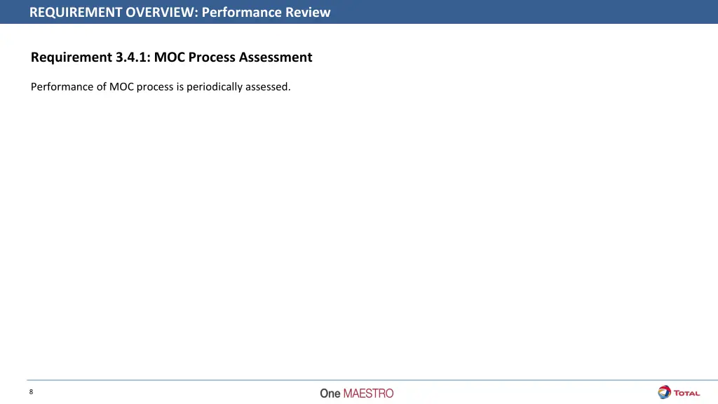 requirement overview performance review