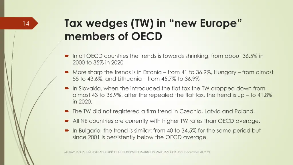 tax wedges tw in new europe members of oecd