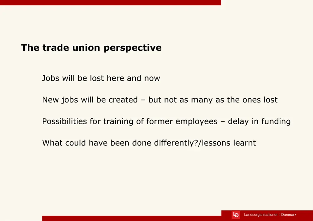 the trade union perspective