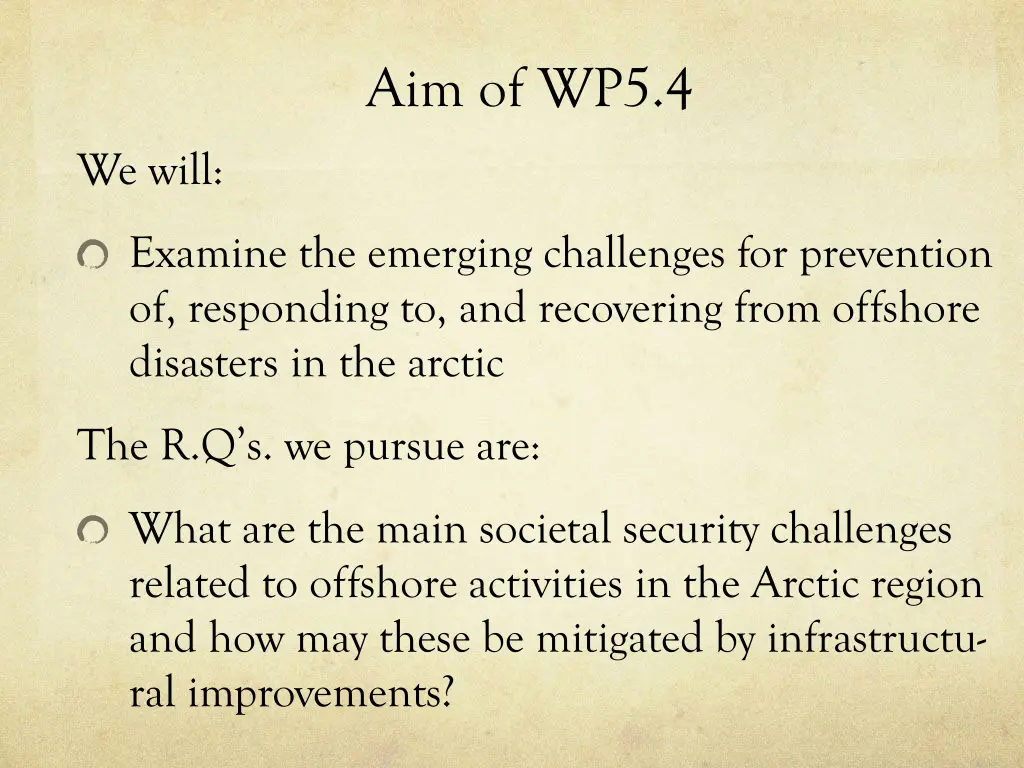 aim of wp5 4