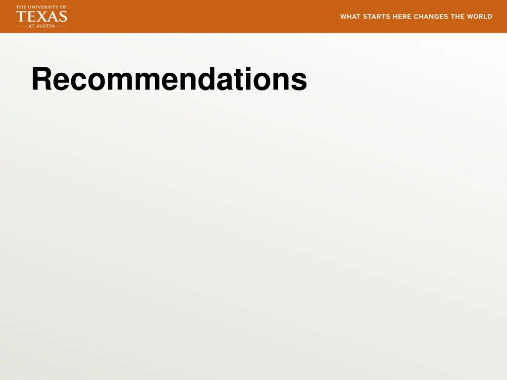 recommendations