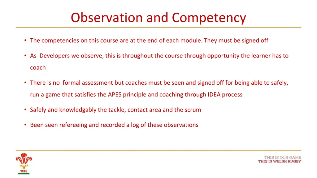 observation and competency