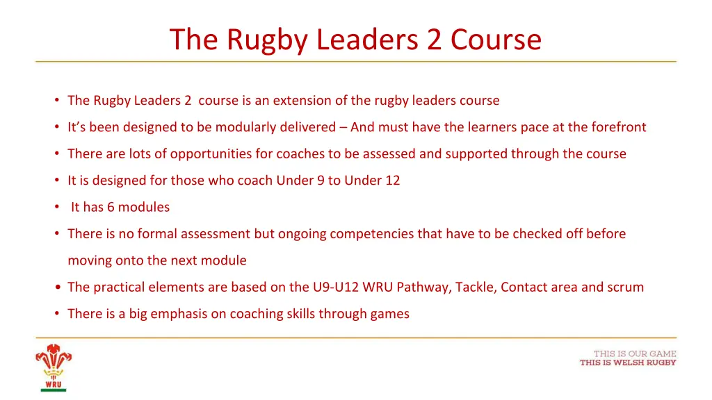 the rugby leaders 2 course