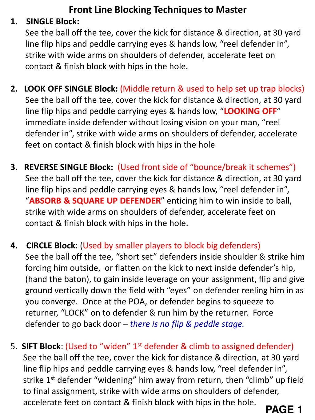 front line blocking techniques to master single