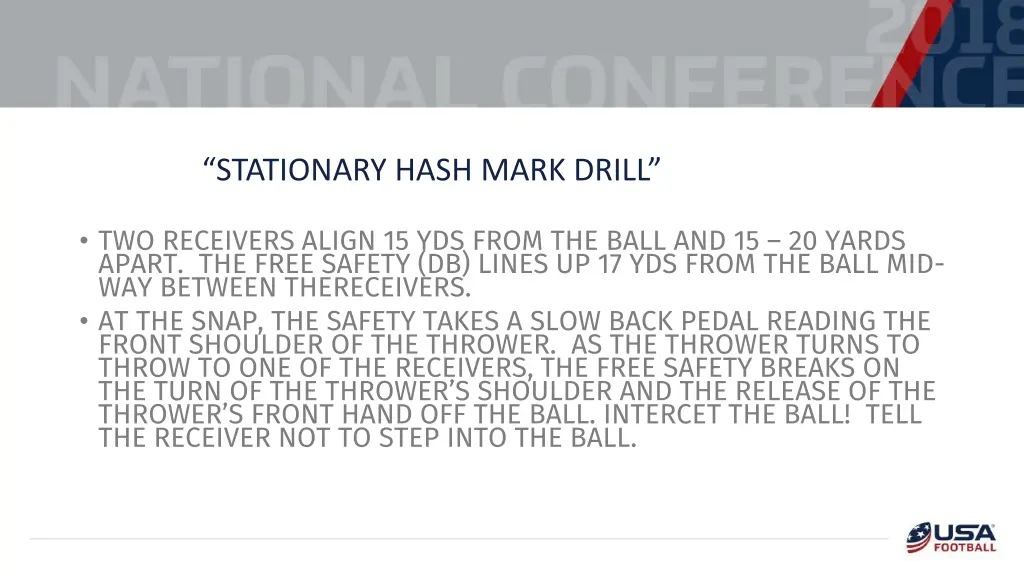 stationary hash mark drill