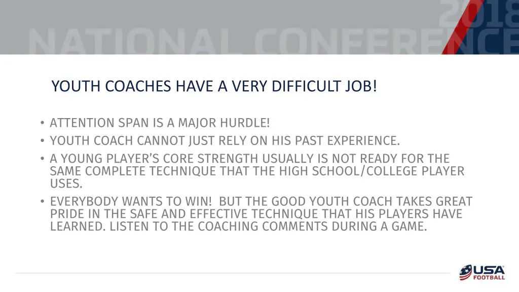 youth coaches have a very difficult job