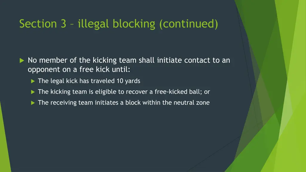 section 3 illegal blocking continued