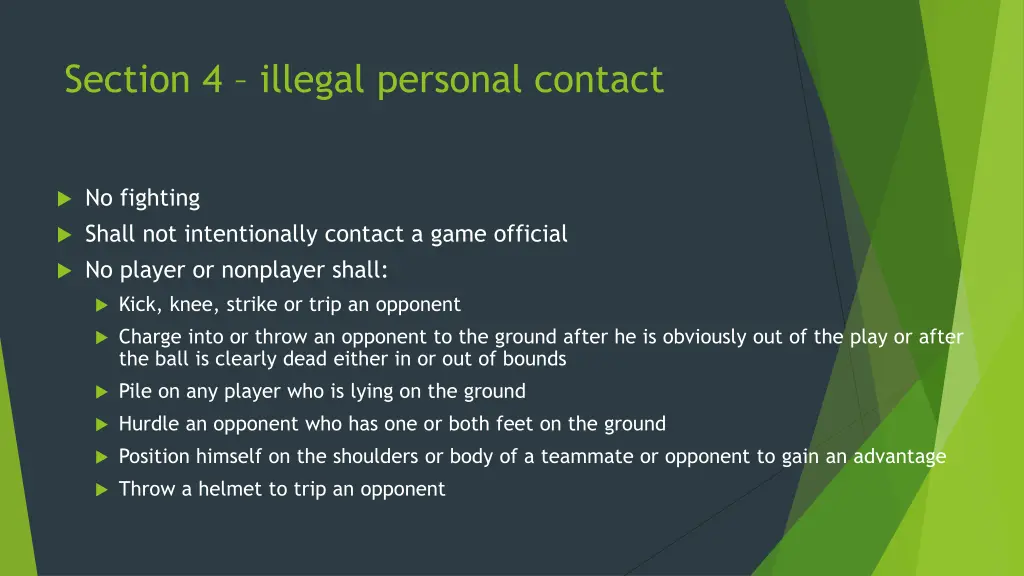 section 4 illegal personal contact