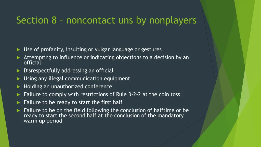 section 8 noncontact uns by nonplayers