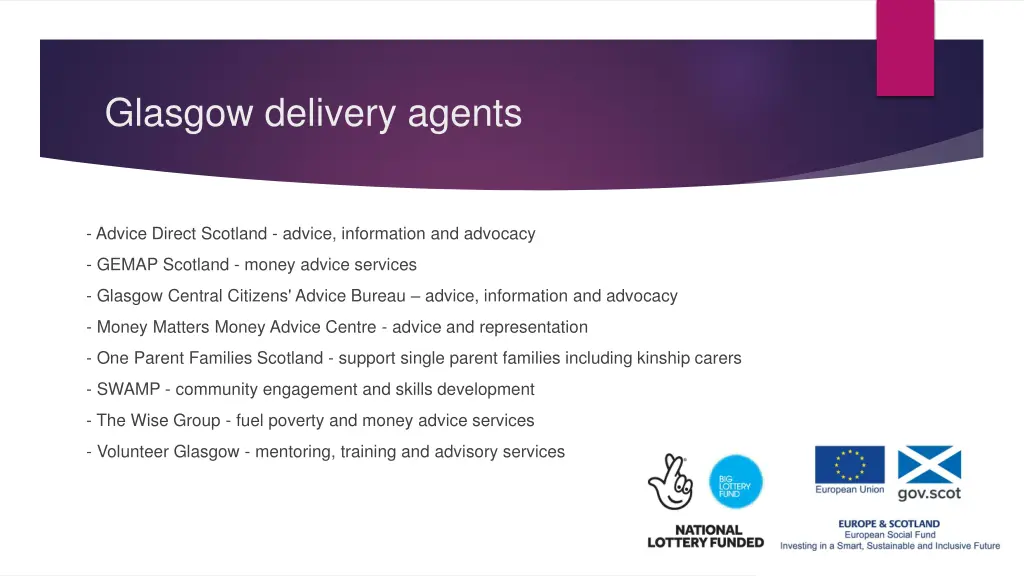 glasgow delivery agents