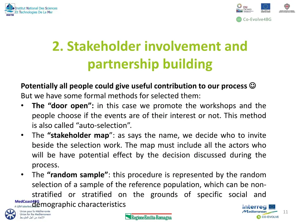 2 stakeholder involvement and partnership building