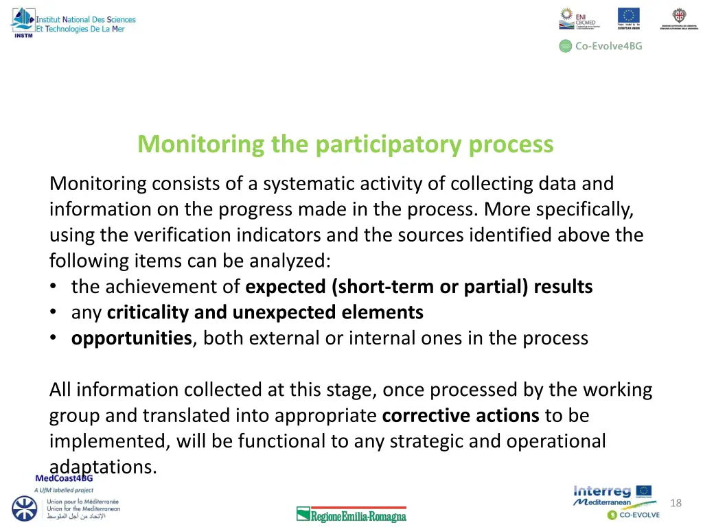 monitoring the participatory process