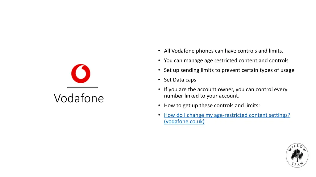 all vodafone phones can have controls and limits