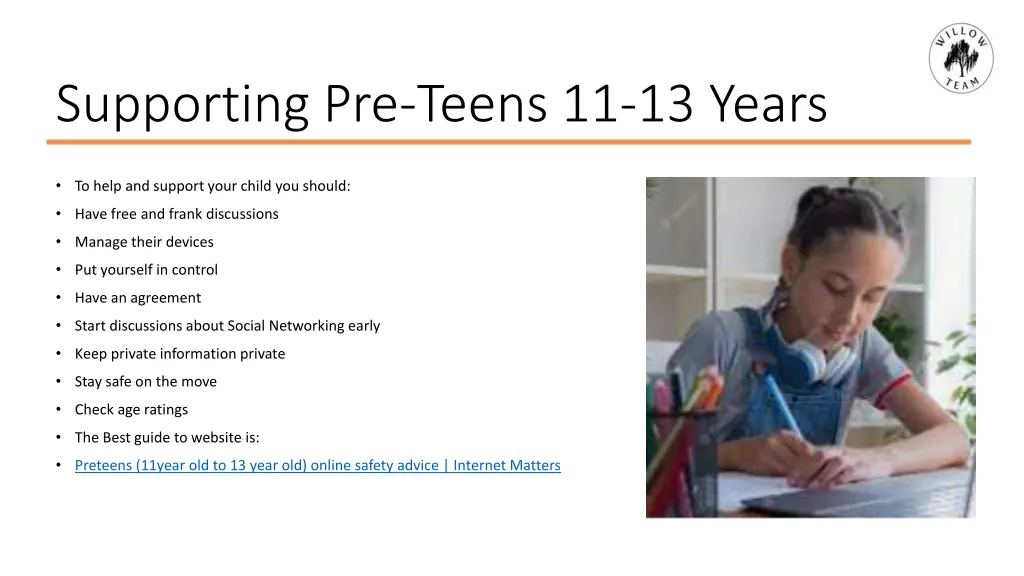 supporting pre teens 11 13 years